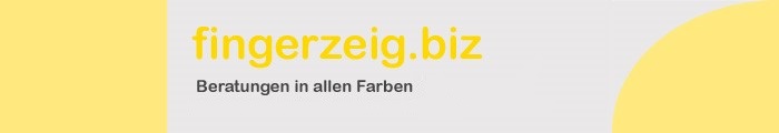 Kopfgrafik: fingerzeig.biz - Beratungen in allen Farben